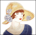 Brunette with Floral Hat